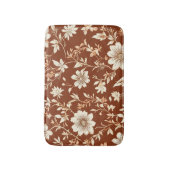 Vintag Terracotta Seamless Boho Blumenmuster Badematte (Vorderseite Vertikal)