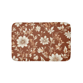 Vintag Terracotta Seamless Boho Blumenmuster Badematte