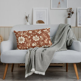 Vintag Terracotta Seamless Boho Blumenmuster Lendenkissen