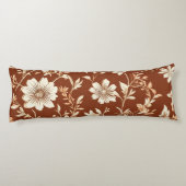 Vintag Terracotta Seamless Boho Blumenmuster Seitenschläferkissen (Rückseite)