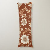 Vintag Terracotta Seamless Boho Blumenmuster Seitenschläferkissen (Vorderseite Vertikal)