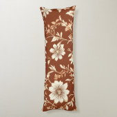 Vintag Terracotta Seamless Boho Blumenmuster Seitenschläferkissen (Rückseite (Vertikal))