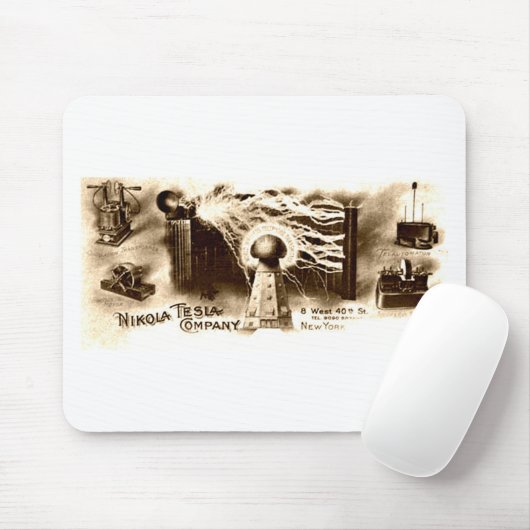 Vintag Tesla Letterhead Mousepad (Mit Mouse)