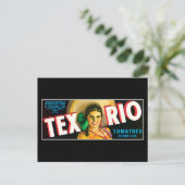 Vintag-Tex-Rio-Tomaten-Label Postkarte (Stehend Vorderseite)