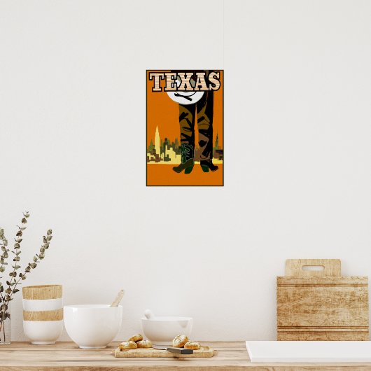 Vintag Texas Cowboy Poster (Küche)