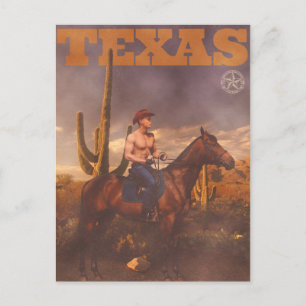 Vintag Texas Cowboy Poster Postkarte