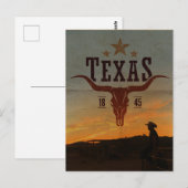 Vintag Texas Cowboy Travel Postcard Postkarte (Vorne/Hinten)