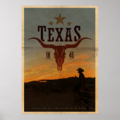 Vintag Texas Cowboy Travel Poster (Vorne)