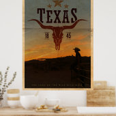 Vintag Texas Cowboy Travel Poster (Küche)