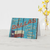 Vintag Texas - Grußkarte von Dallas Karte (Gelbe Blume)
