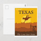 Vintag Texas Lone Star Staat Retro Travel Postkarte (Vorne/Hinten)