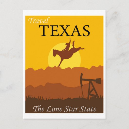Vintag Texas Lone Star Staat Retro Travel Postkarte (Vorderseite)