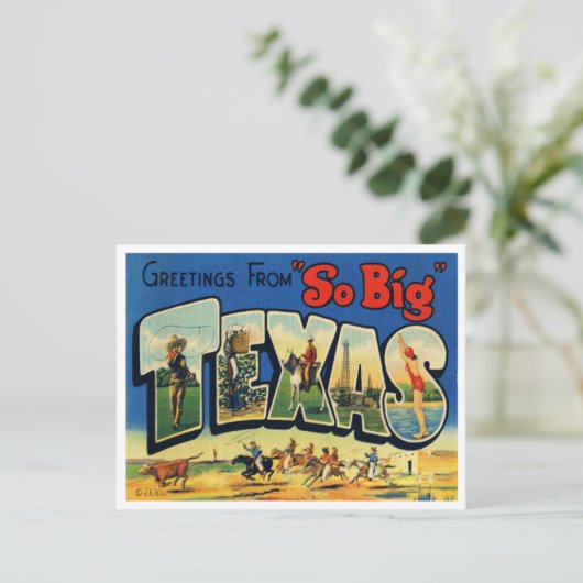 Vintag Texas Postcard Postkarte (Stehend Vorderseite)