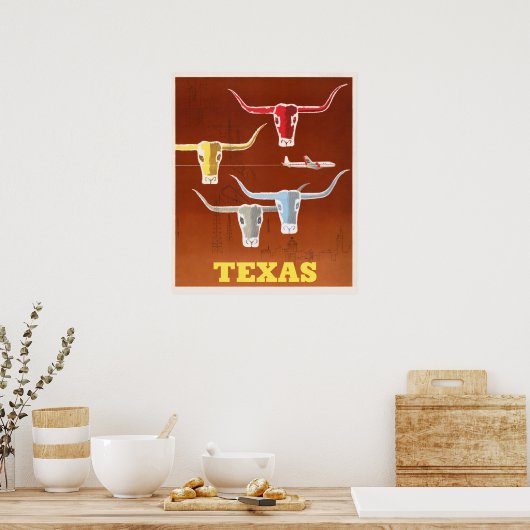 Vintag Texas Poster (Küche)