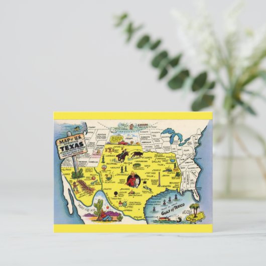 Vintag Texas Postkarte (Stehend Vorderseite)