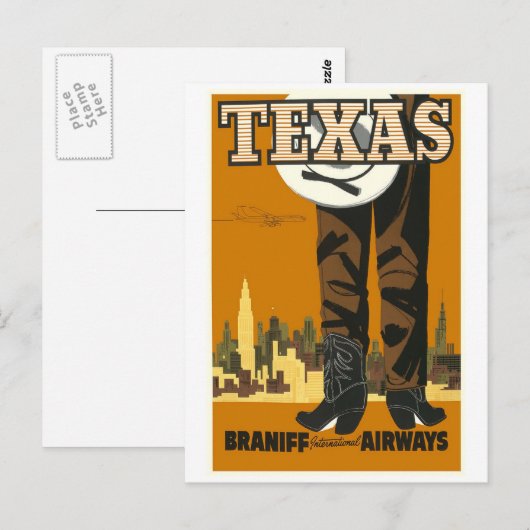 Vintag Texas Postkarte (Vorne/Hinten)