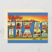 Vintag Texas Staat Gruß Postkarte (Vorne/Hinten)