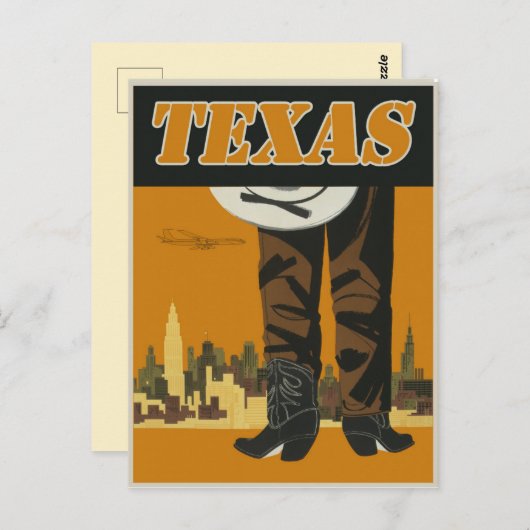 Vintag Texas Travel Postkarte (Vorne/Hinten)