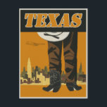 Vintag Texas Travel Postkarte<br><div class="desc">Vintage Travel Ad</div>