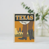 Vintag Texas USA Travel Poster Postkarte (Stehend Vorderseite)