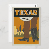 Vintag Texas USA Travel Poster Postkarte (Vorne/Hinten)