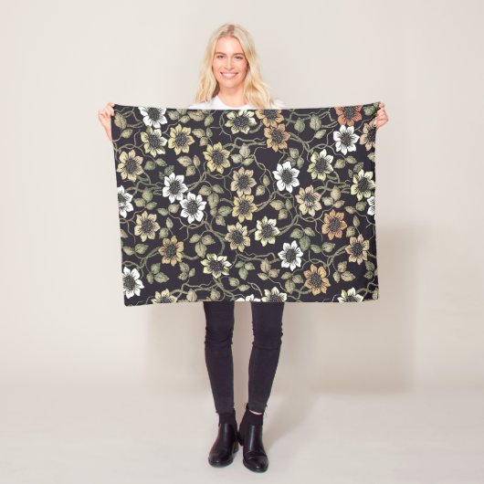 Vintag texturierte Anemone Floral Hintergrund | Fleecedecke (Beispiel)