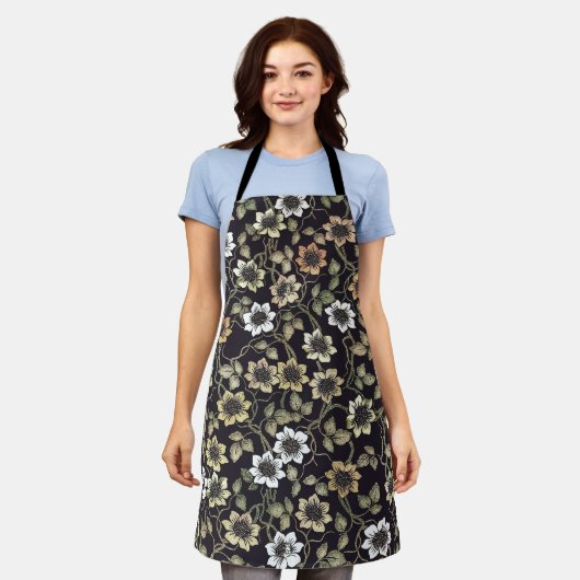 Vintag texturierte Anemone Floral Hintergrund | Schürze (Getragen)