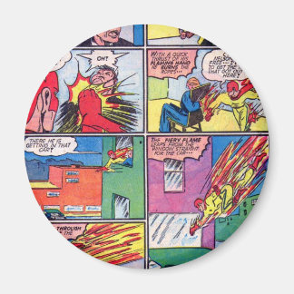 Vintag The Flame Superhero Comic Book Villach Magnet