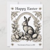 Vintag Themed Ostersonnige Personalisierte Begrüßu Feiertagskarte (Vorderseite)