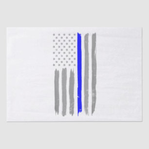 Vintag Thin Blue Line Shirt Police Support USA Fl Seidenpapier