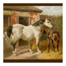 Vintag Thoroughbred Mare and Foal