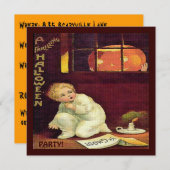 Vintag Thrilling Halloween Einladung (Vorne/Hinten)