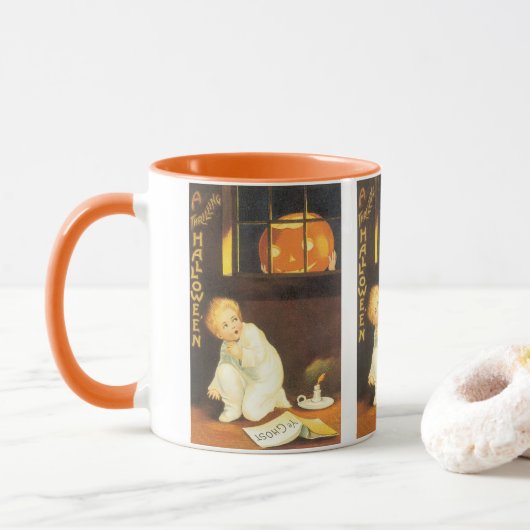 Vintag Thrilling Halloween von Ellen Clapsaddle Tasse (Mit Donut)