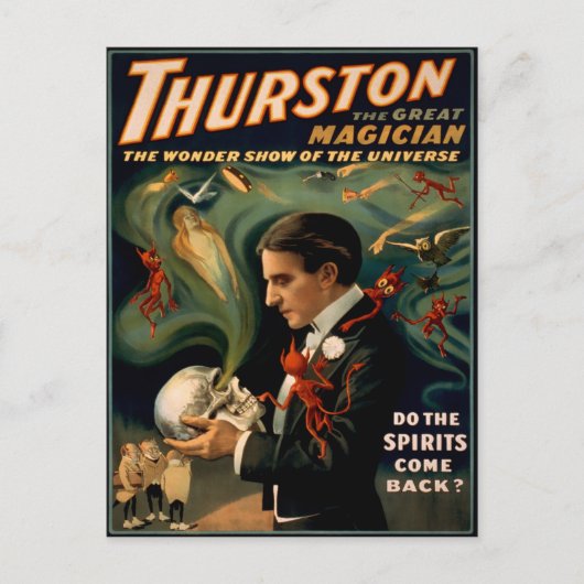 Vintag Thurston Magician Poster Postkarte (Vorderseite)