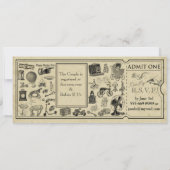 Vintag Ticket Baby Shower Einladung (Rückseite)