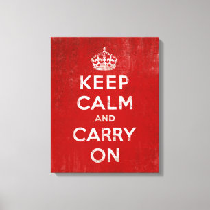 Vintag tiefrot gestört halten Sie ruhig und fahren Leinwanddruck