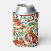 Vintag Tiger Dschungel Wasserfarbe Dosenkühler (Kanne Vorderseite)