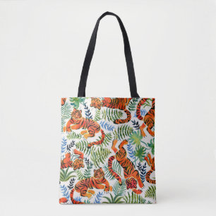 Vintag Tiger Dschungel Wasserfarbe Tasche