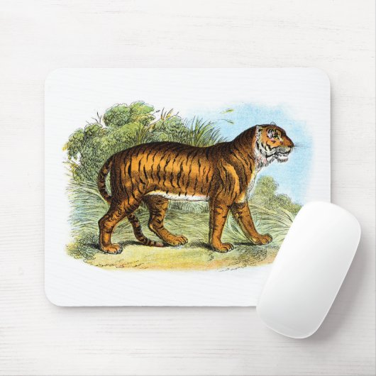 Vintag Tiger Illustration Mousepad (Mit Mouse)