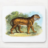 Vintag Tiger Illustration Mousepad (Vorne)