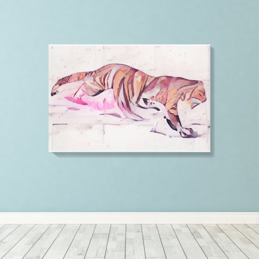 Vintag Tiger Leinwanddruck (Insitu (Holzboden))