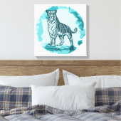 Vintag Tiger Leinwanddruck (Insitu (Schlafzimmer))