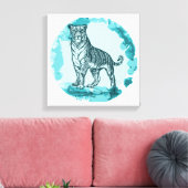 Vintag Tiger Leinwanddruck (Insitu (Wohnzimmer))