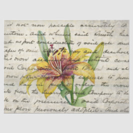 Vintag Tiger Lily Floral Ephemera Decoupage Seidenpapier