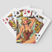 Vintag Tiger Print Girl Spielkarten (Rückseite)