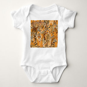 Vintag Tiger Safari Wildlife Pattern Baby Strampler
