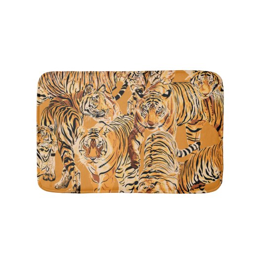 Vintag Tiger Safari Wildlife Pattern Badematte (Vorderseite)