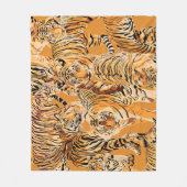 Vintag Tiger Safari Wildlife Pattern Fleecedecke (Vorderseite)