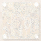 Vintag Tiger Safari Wildlife Pattern Glasuntersetzer (Rückseite)