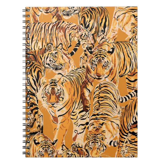 Vintag Tiger Safari Wildlife Pattern Notizblock (Vorderseite)